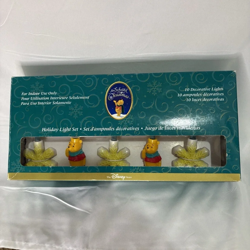 NIB The Disney Store Winnie the Pooh Christmas Indoor 10 String Lights Set NEW
